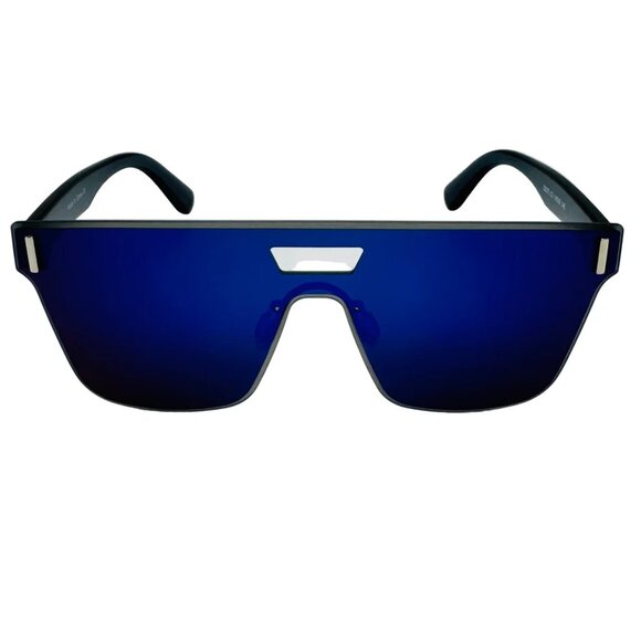 7038 | Blue Mirror Shield Sunglasses - Picture 1 of 5